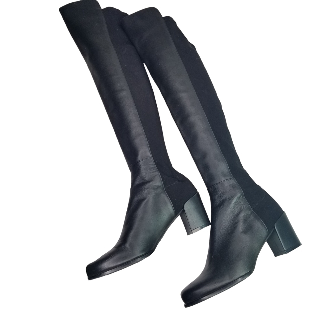 Stuart Weitzman Harper 60 black leather over the knee boots - Picture 3 of 11